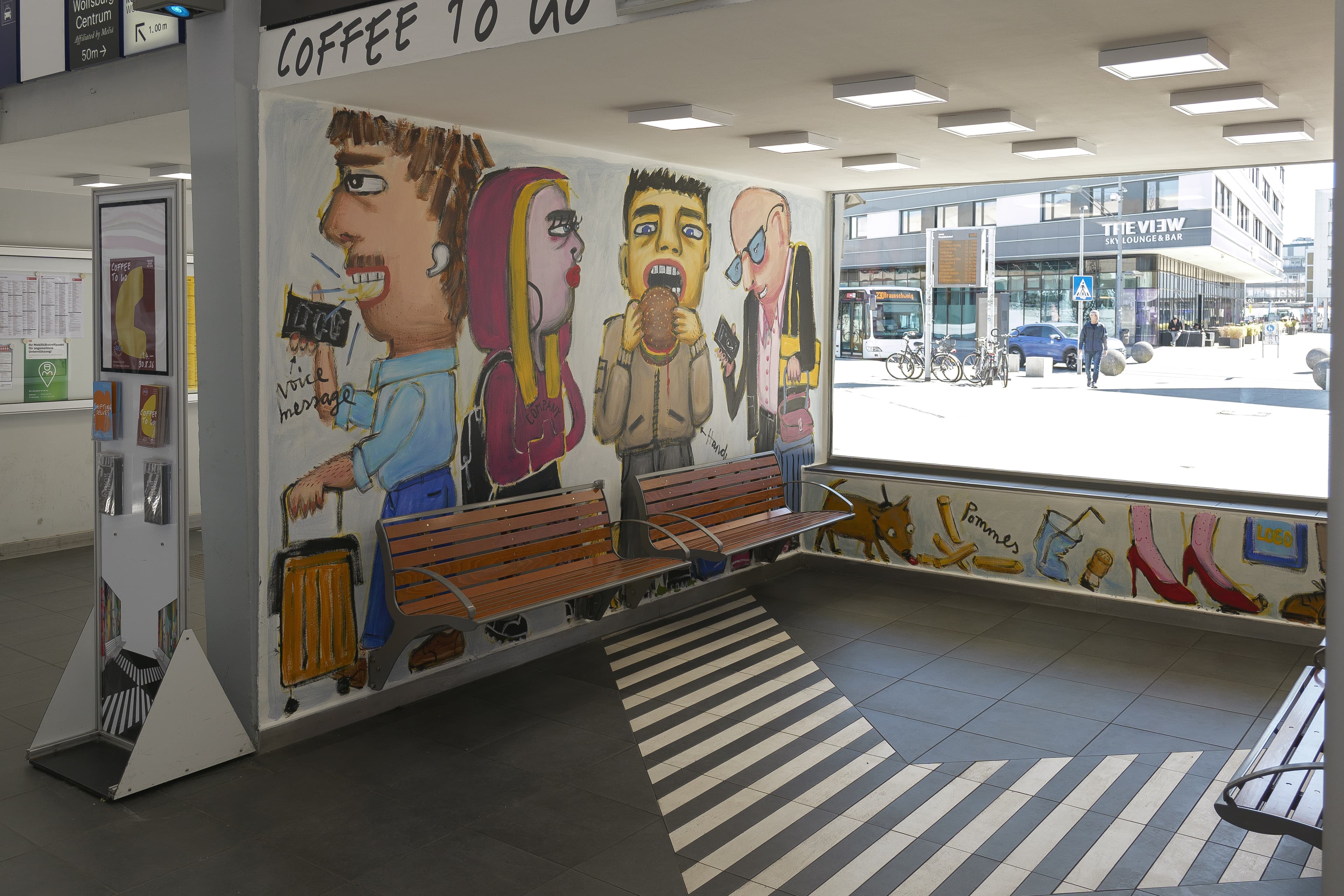 Seitenansicht der Installation. 