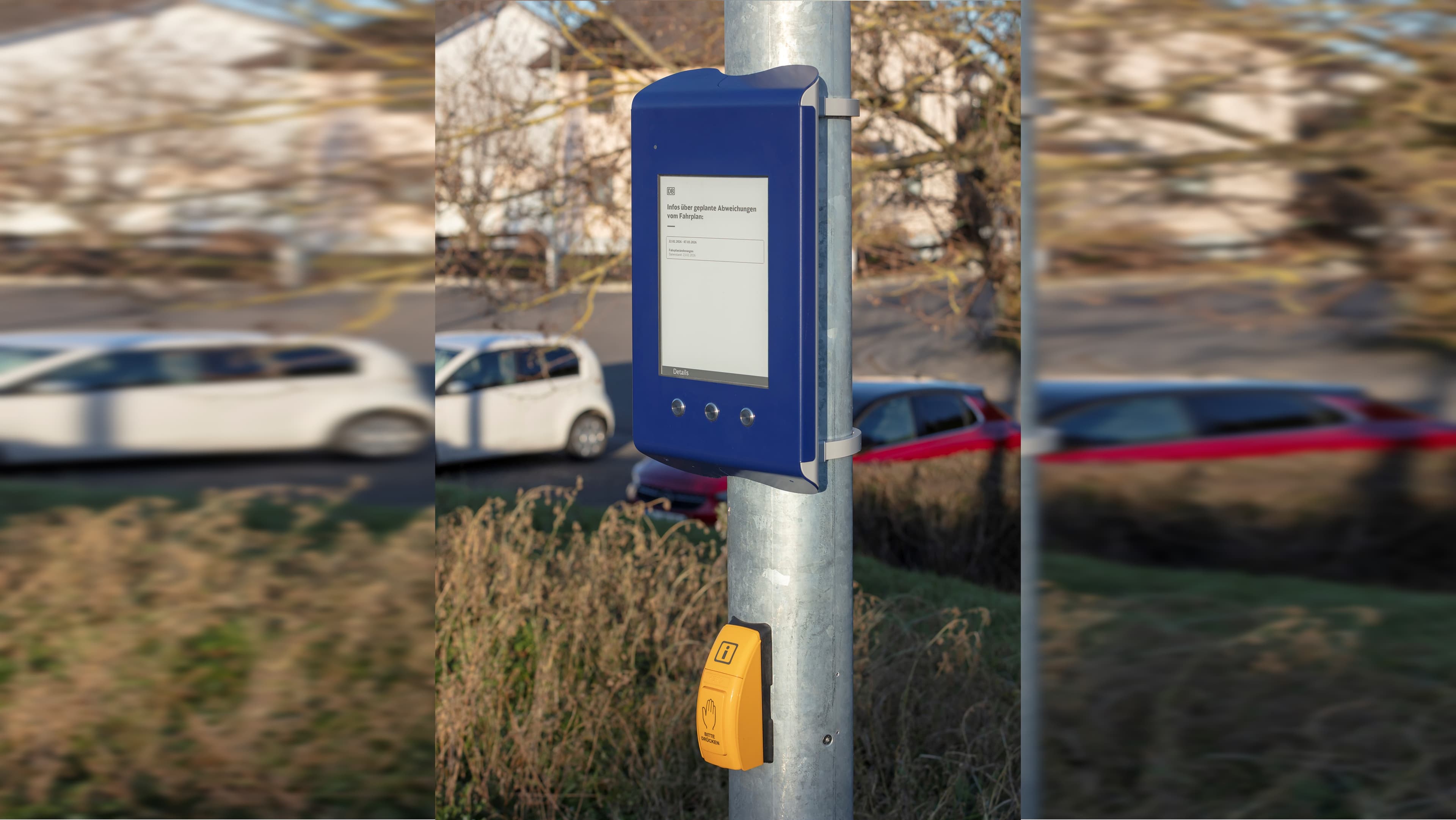 Der Blick auf einen Digitalen Aushang Baukommunikation (DAB).