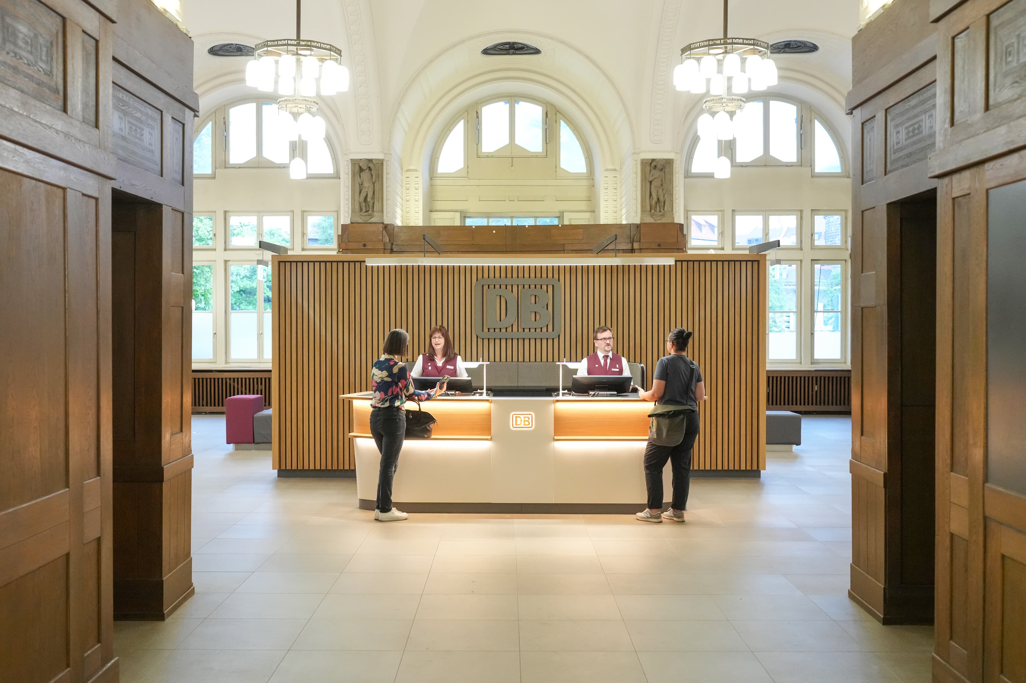 The reception area in the newly designed travel centre in Nuremberg..