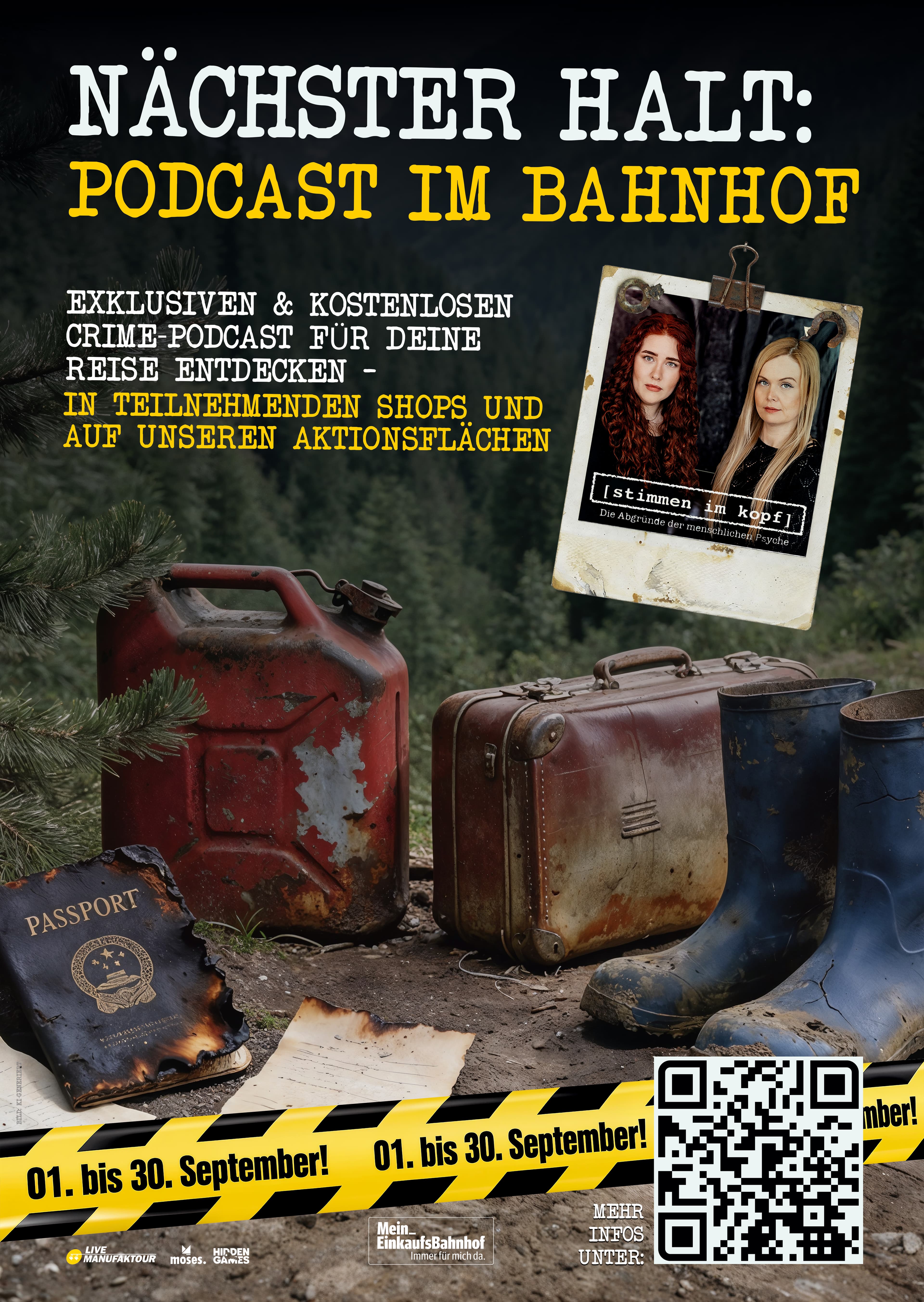 Poster for the podcast "Stimmen im Kopf".