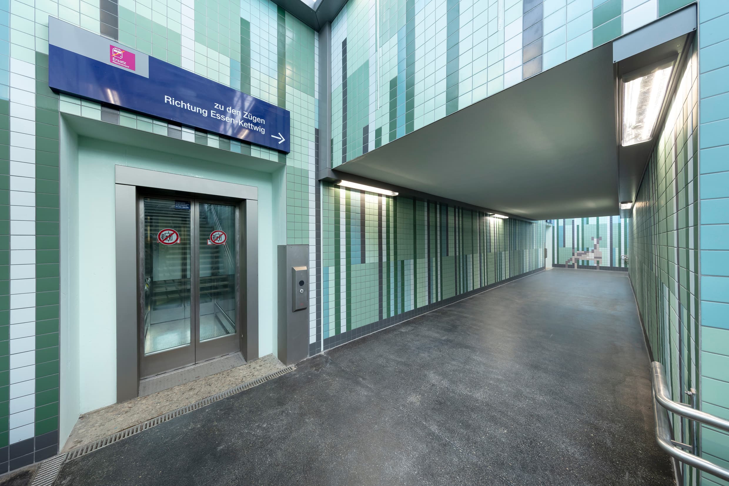 Die neue, vandalismusresistente Gestaltung des Personentunnels.