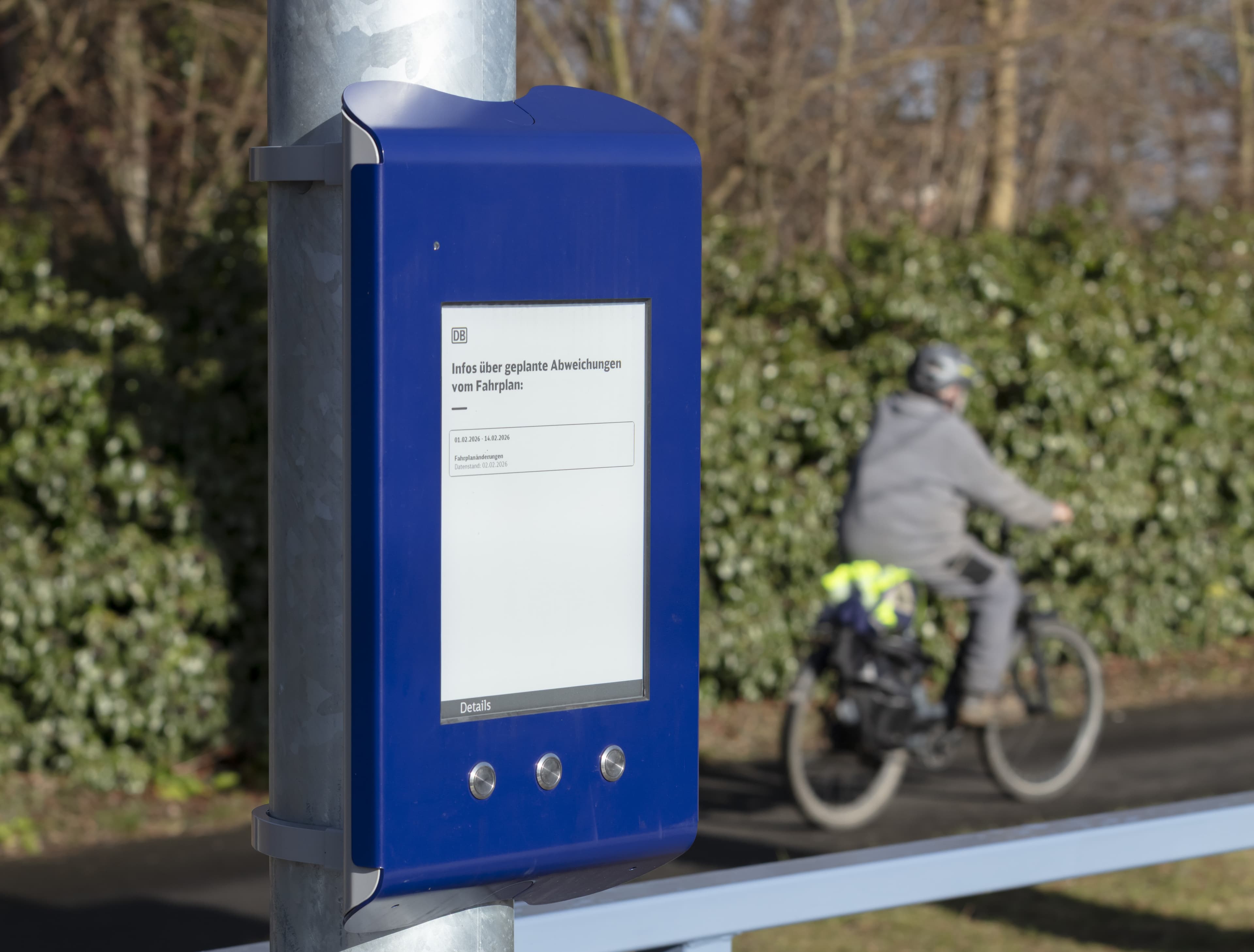 Detailaufnahme Digitaler Aushang für Baukommunikation (DAB).