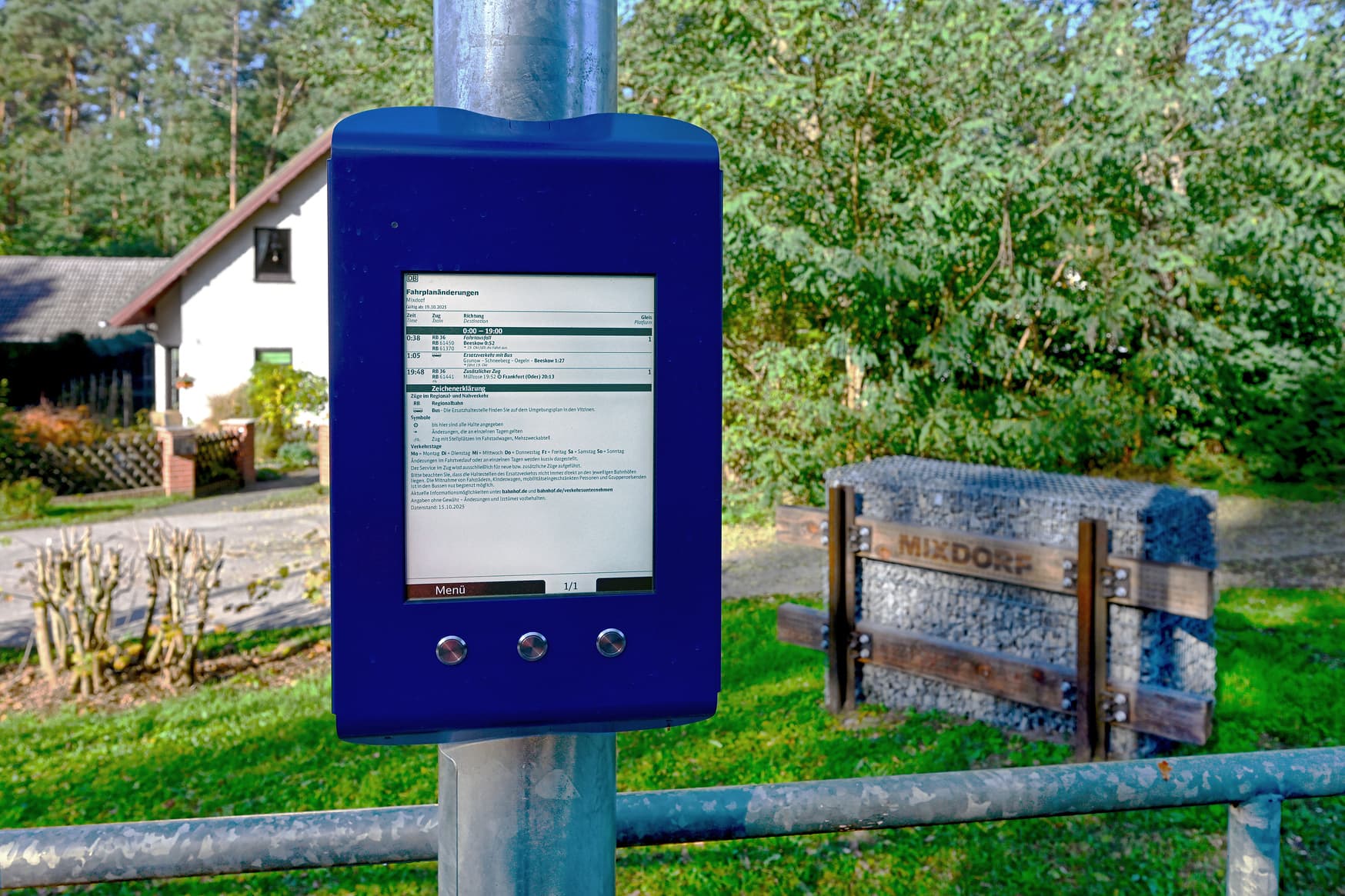 Digitalen Aushang Baukommunikation (DAB) auf dem Bahnsteig