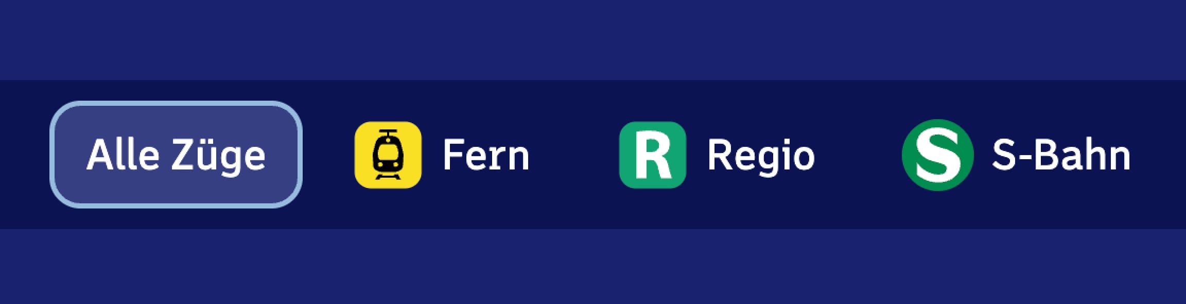 Screenshot of digital train board with filter.