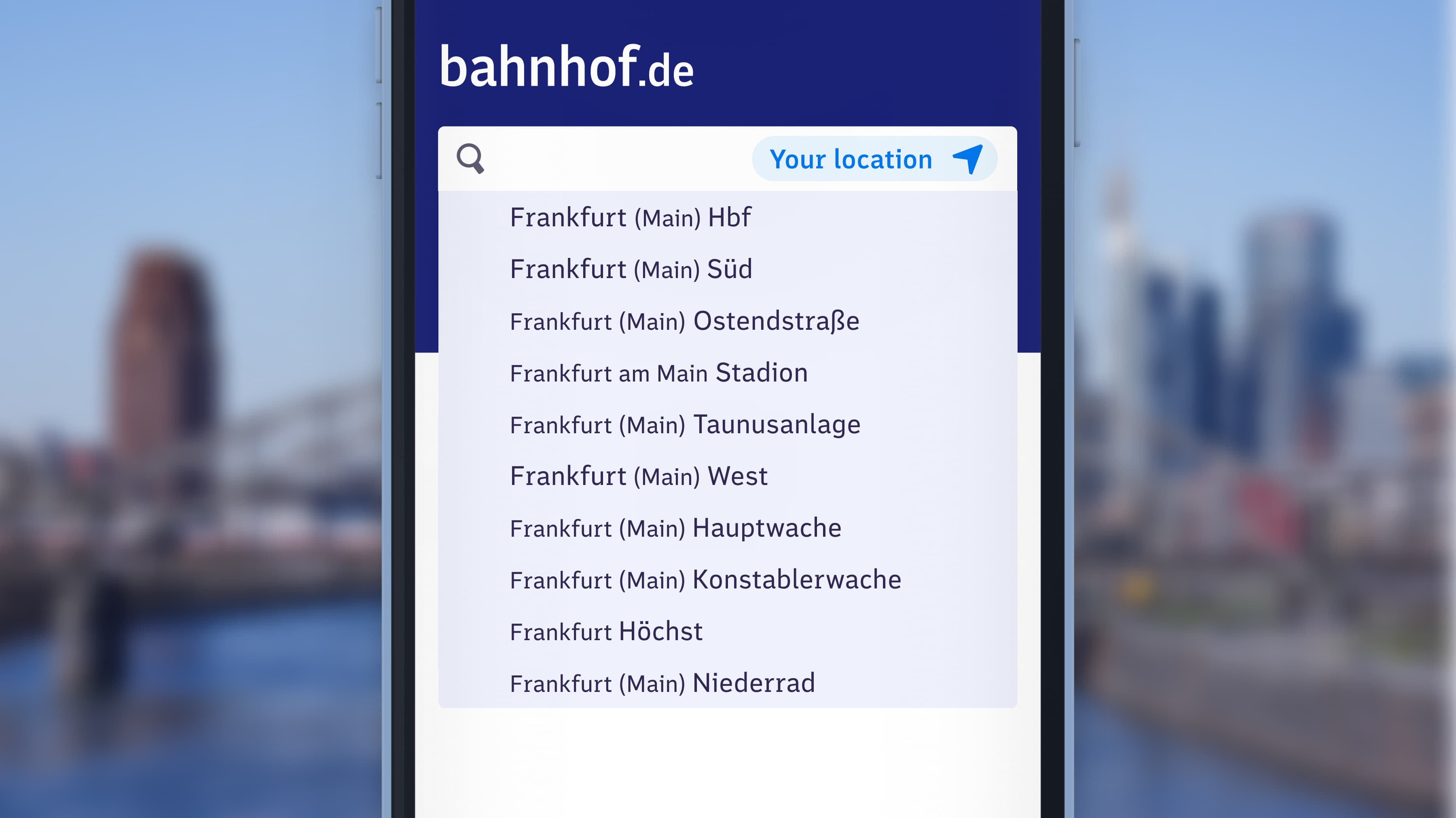 View the list of stations in the surrounding area