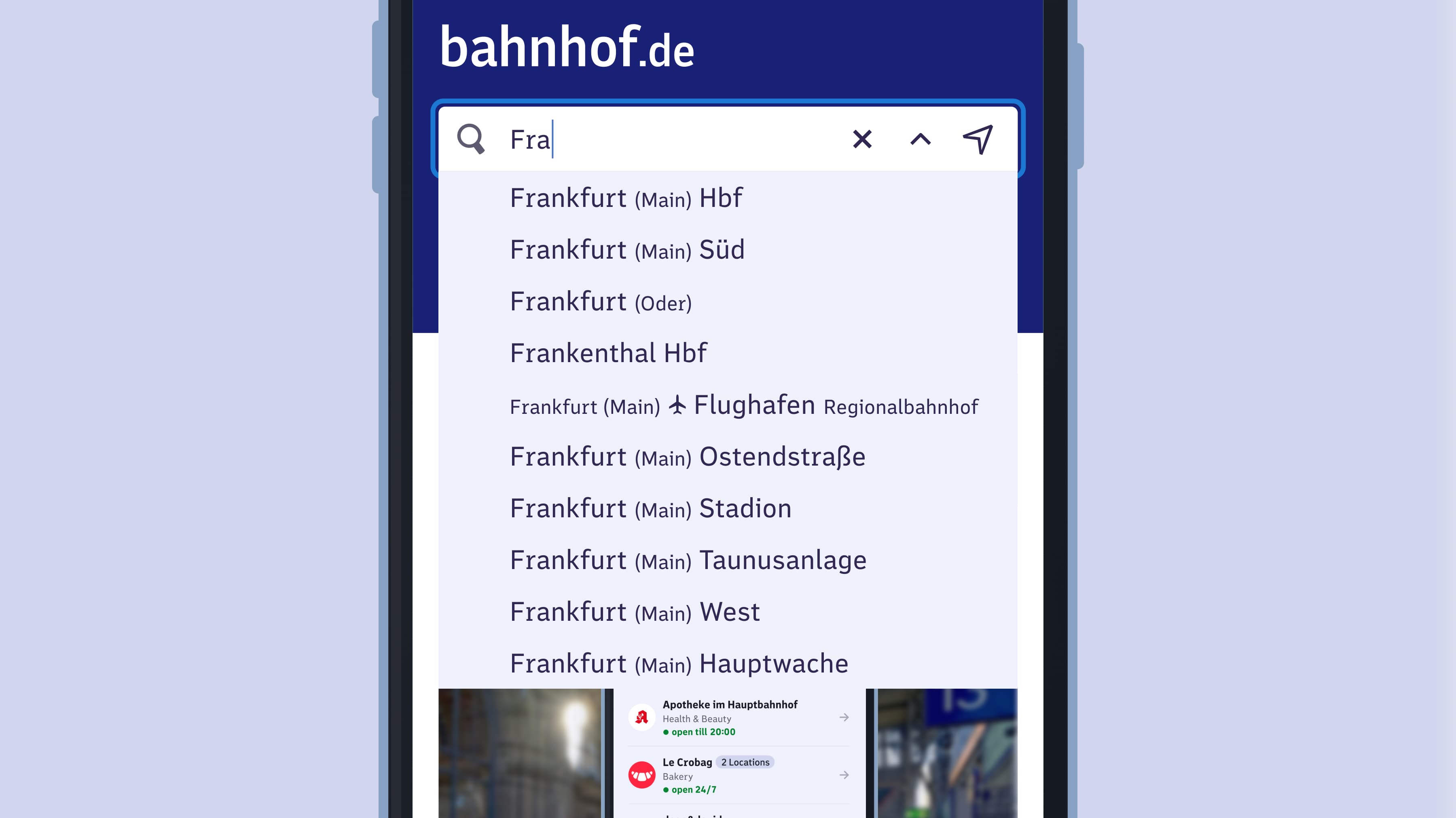 1. Use the search to find the station you want.