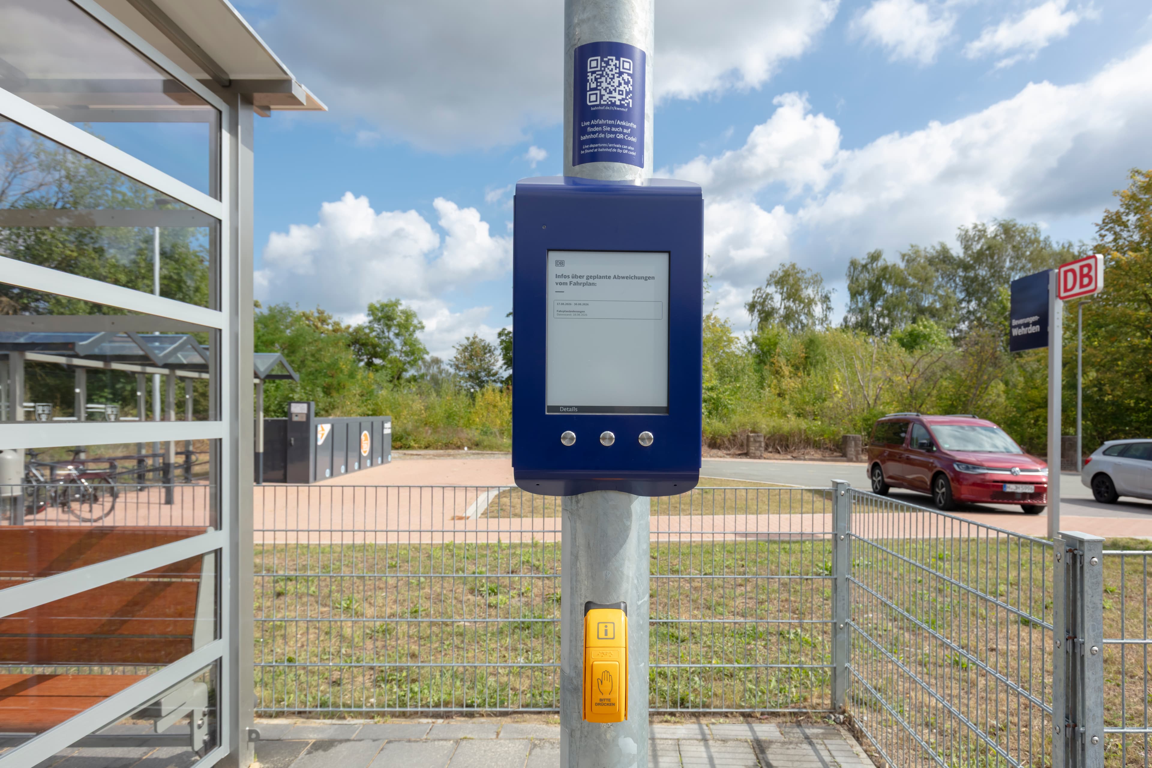 Detailaufnahme des digitalen Anzeiger Bauinformation (DAB). 