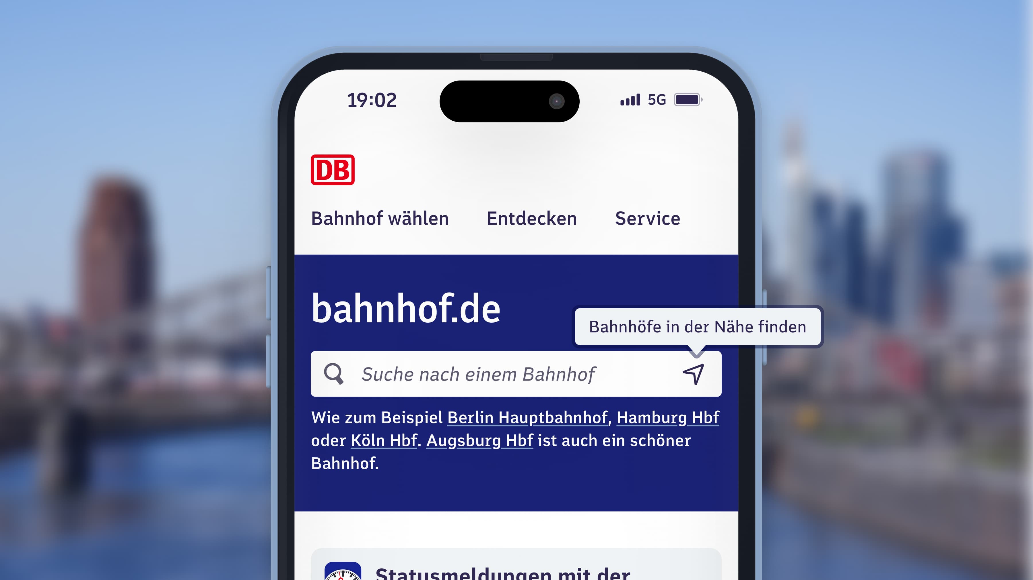 Ansicht eines Browser-Dialogs zur Freigabe der Lokalisierungfunktion für die Website bahnhof.de