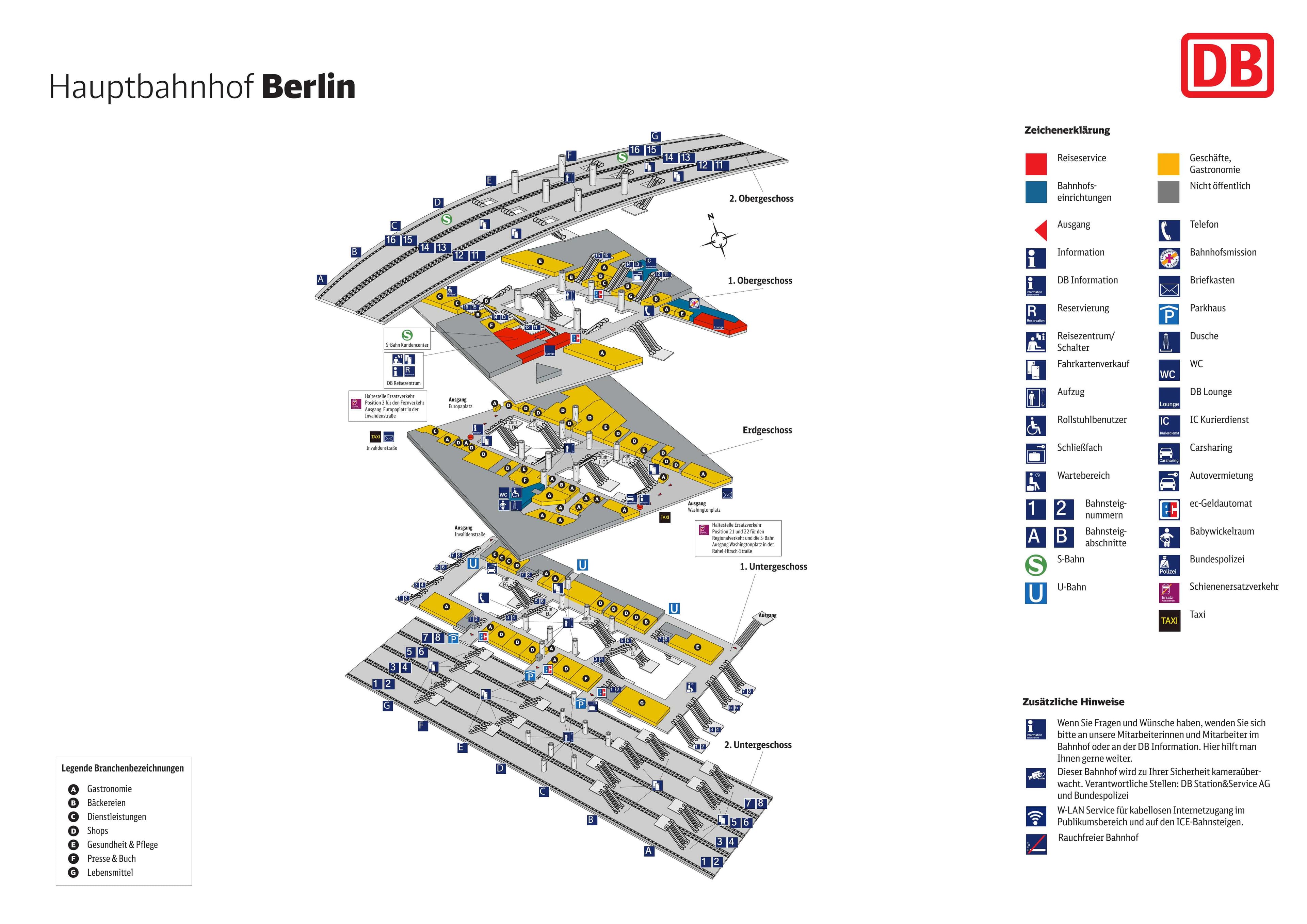 The track and site plan of Berlin Hauptbahnhof.