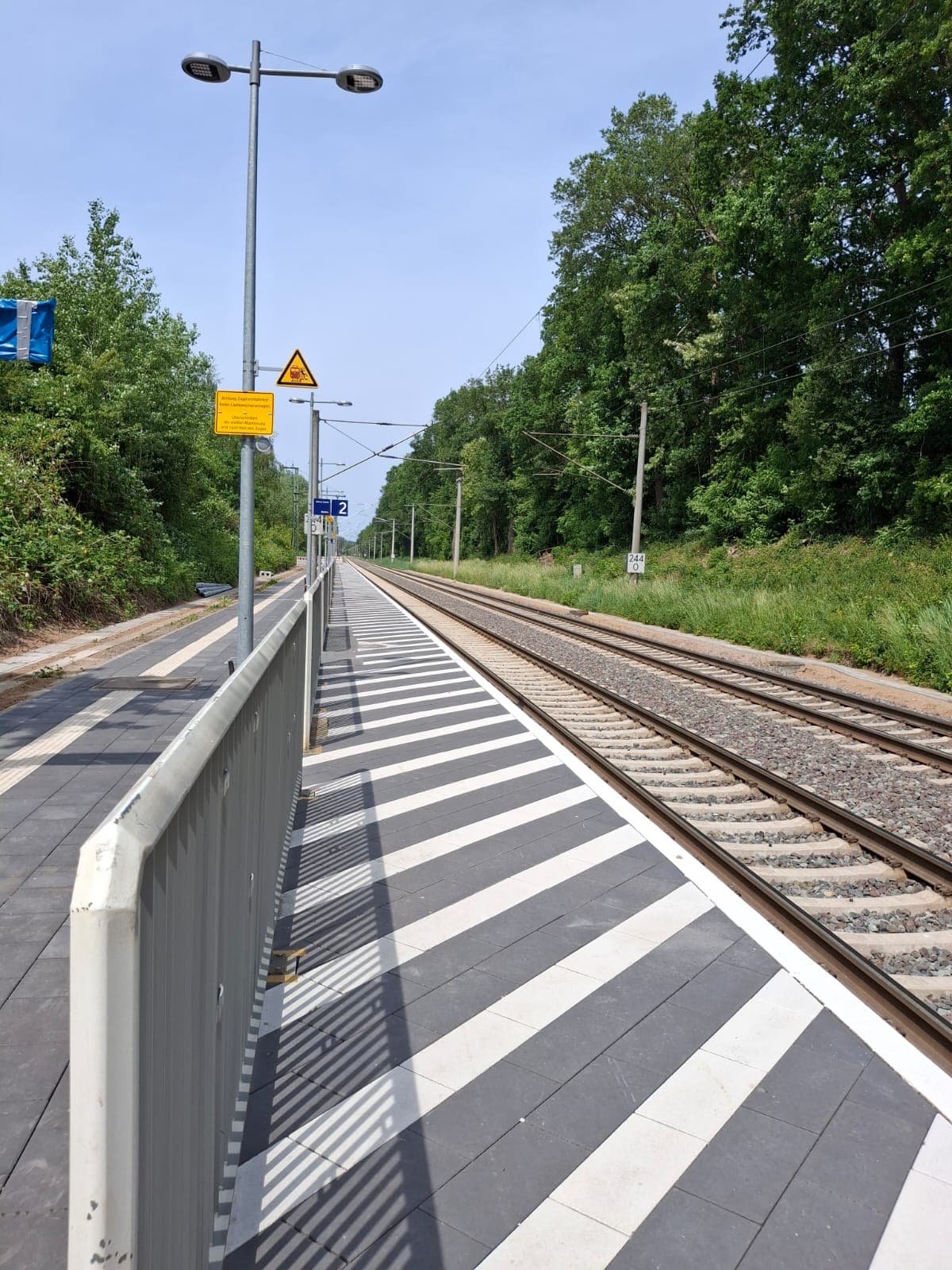 Der verlängerte neue Außenbahnsteig.