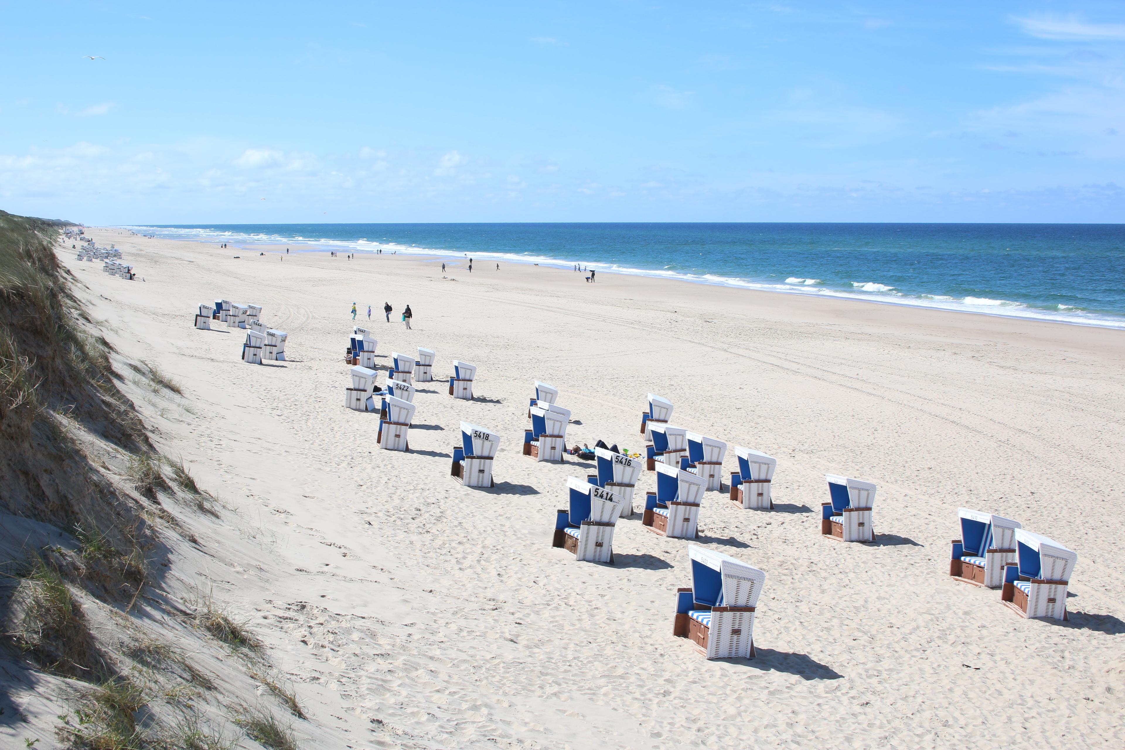 The view of the beach in Rantum on the island of Sylt.